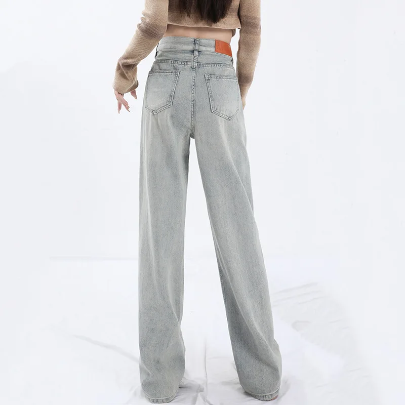 Light Blue Washed High Waist Jeans Women's Spring and Autumn Retro Loose Straight Wide Leg Pendant Mop Pants Fashion
Light Blue Washed High Waist Jeans Women's Spring and Autumn Retro Loose Straight Wide Leg Pendant Mop Pants Fashion
