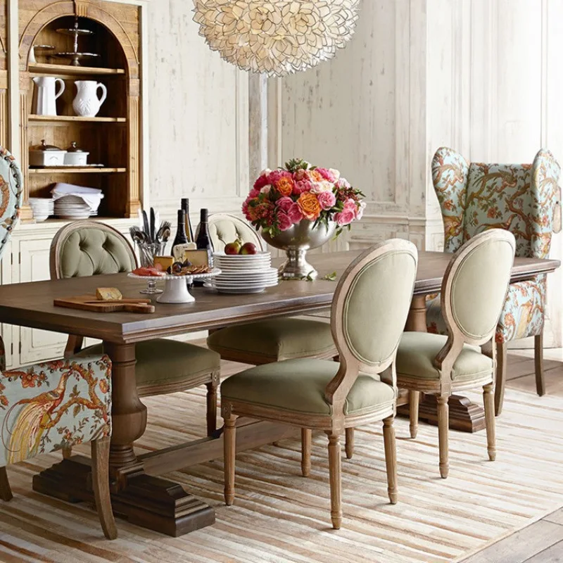 European retro American dining table old creative big board French country table role play tabletop game casual reception table
European retro American dining table old creative big board French country table role play tabletop game casual reception table