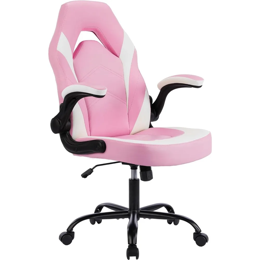 Gaming Chair - Home Office Desk with PU Leather Lumbar Support, Height Adjustable Big and Tall Video Game with Flip-up Armrest
Gaming Chair - Home Office Desk with PU Leather Lumbar Support, Height Adjustable Big and Tall Video Game with Flip-up Armrest