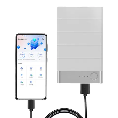 Disco duro externo portátil, dispositivo de almacenamiento para Android e iOS, 5000mAh, 500G/1TB, fuente de alimentación