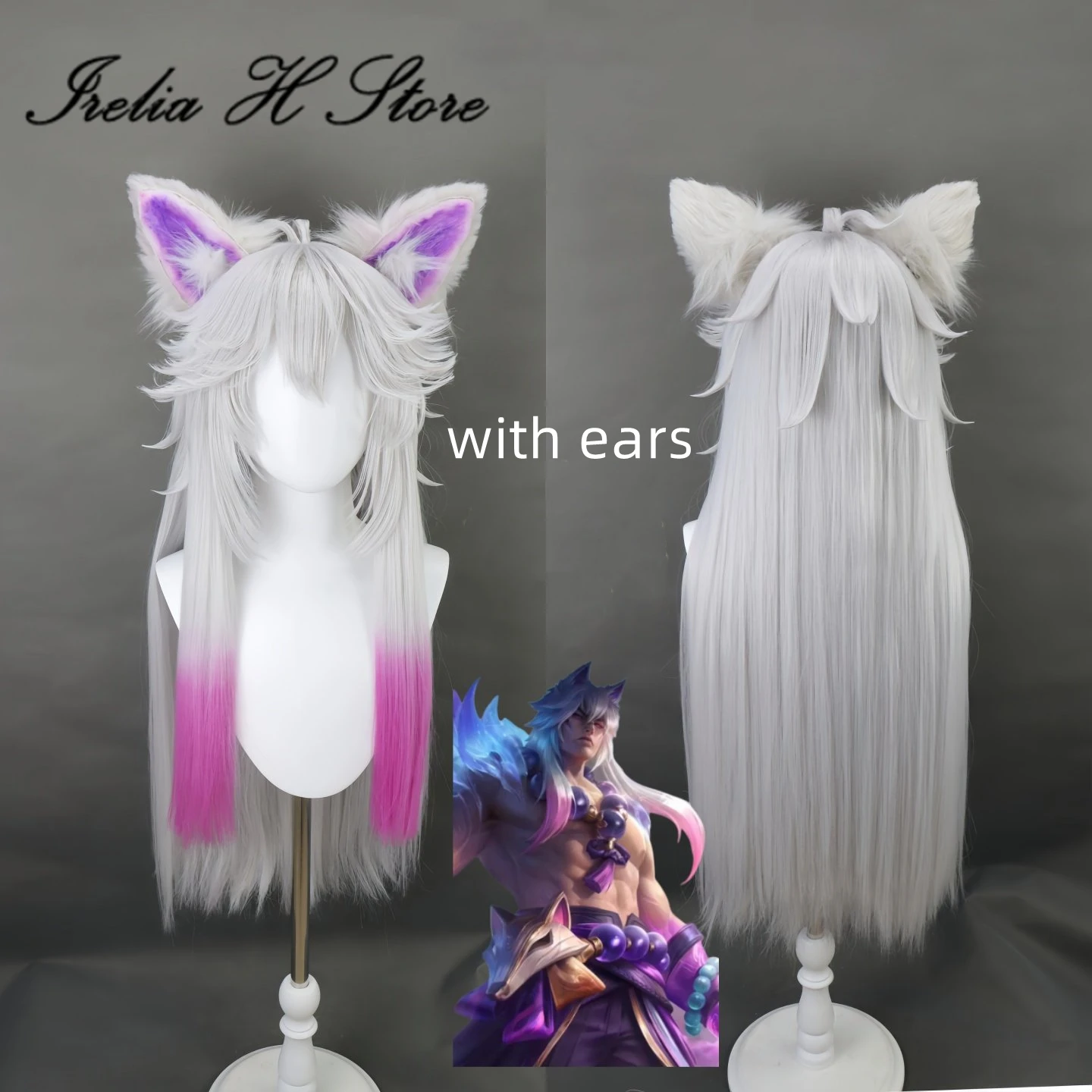 Irelia H Store Sett's wig Spirit Blossom LOL Sett Cosplay Wig Pre styled wig with ears
Irelia H Store Sett's wig Spirit Blossom LOL Sett Cosplay Wig Pre styled wig with ears