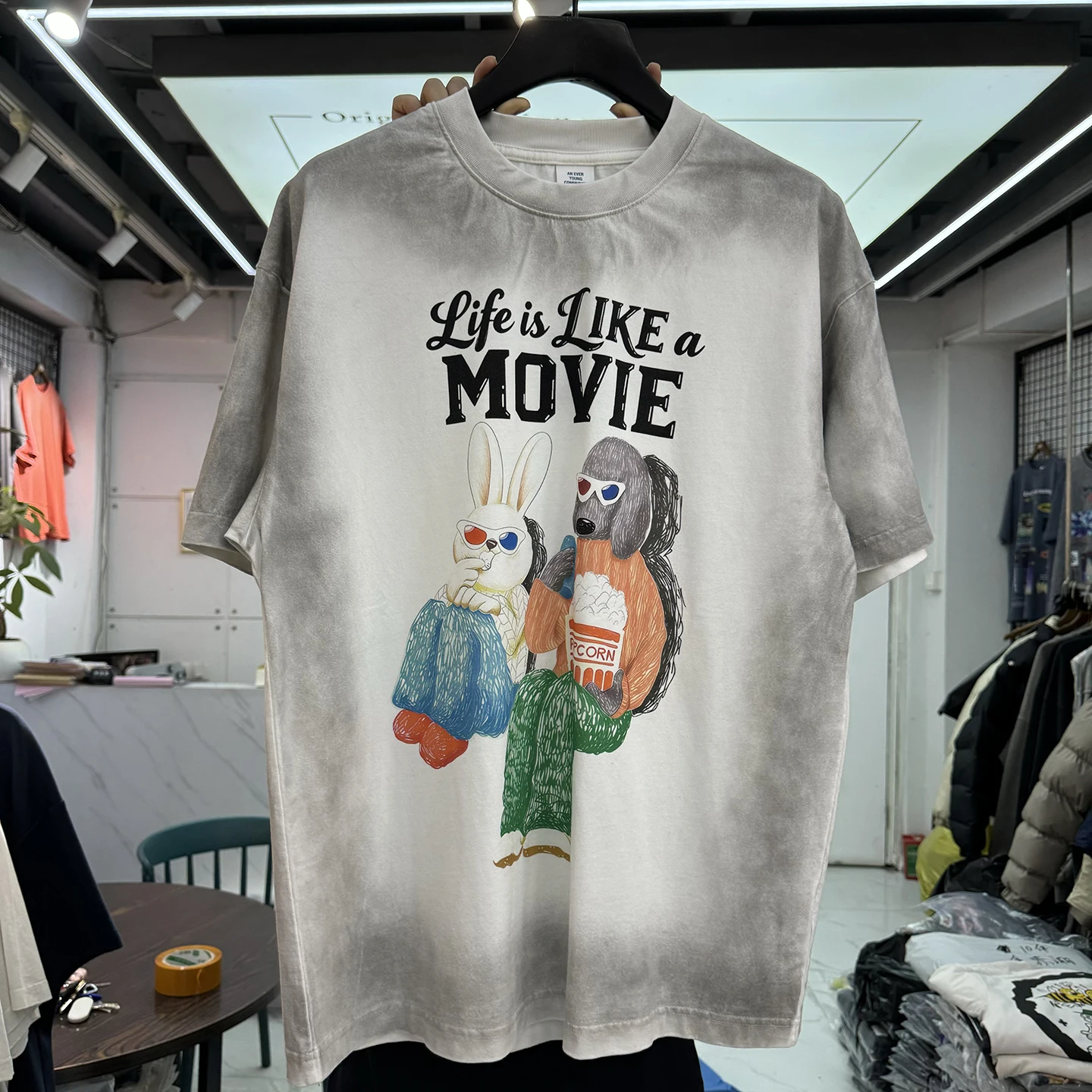 Summer Heavyweight Washed Tie Dye Cartoon Animal Print Retro Loose Hip Hop Couple Short Sleeve T Shirt Cotton round Neck Top
Summer Heavyweight Washed Tie Dye Cartoon Animal Print Retro Loose Hip Hop Couple Short Sleeve T Shirt Cotton round Neck Top