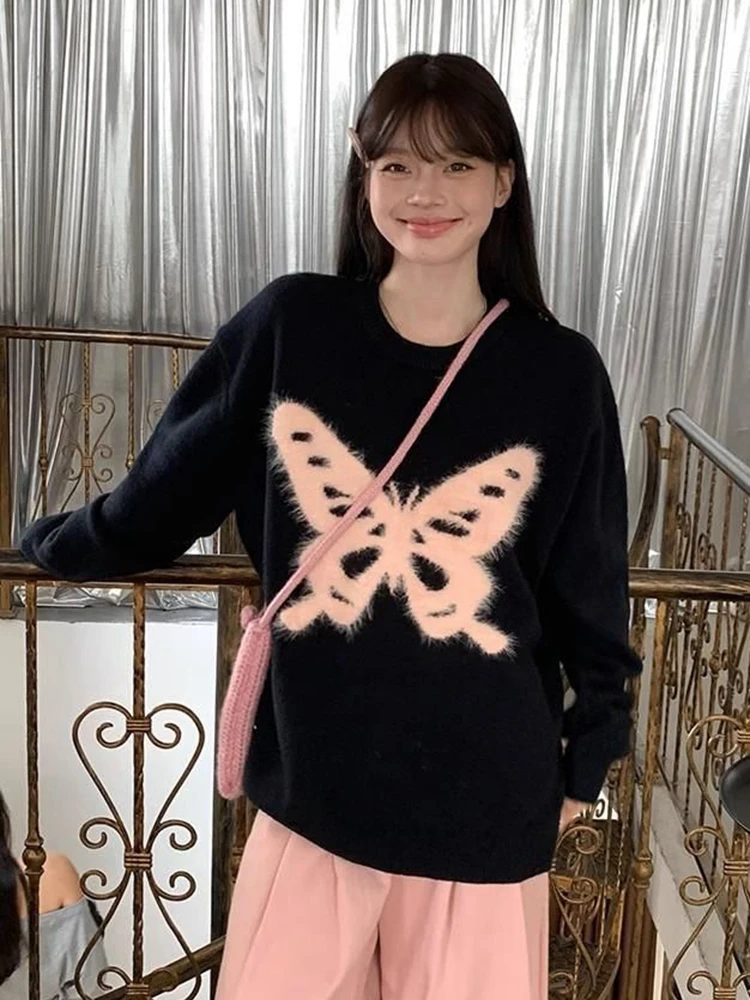 Jmprs Vintage Bufferfly Y2K Sweaters Women Gothic Loose Black Knitted Jumpers Tops American Retro Long Sleeve Lady Pullovers New
Jmprs Vintage Bufferfly Y2K Sweaters Women Gothic Loose Black Knitted Jumpers Tops American Retro Long Sleeve Lady Pullovers New