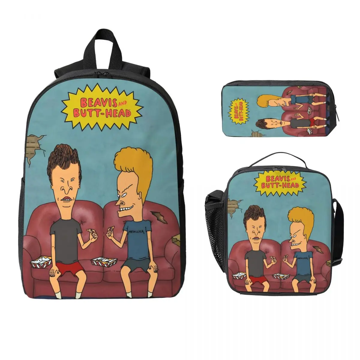 3 шт., школьные сумки Beavis And Butthead, набор для детей, пеналы, наборы рюкзаков с ланч-бокс для школьников, рюкзак
3 шт., школьные сумки Beavis And Butthead, набор для детей, пеналы, наборы рюкзаков с ланч-бокс для школьников, рюкзак