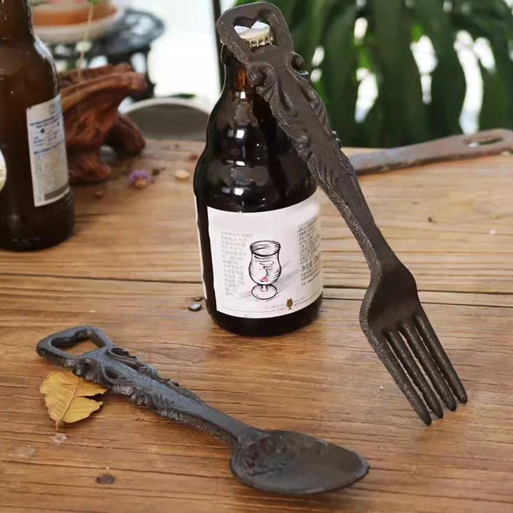2pcs Retro Cast Iron Fork Spoon Beer Bottle Opener Manual Opening Tool For Party Bar Home Use Beverage Lid Remover
2pcs Retro Cast Iron Fork Spoon Beer Bottle Opener Manual Opening Tool For Party Bar Home Use Beverage Lid Remover