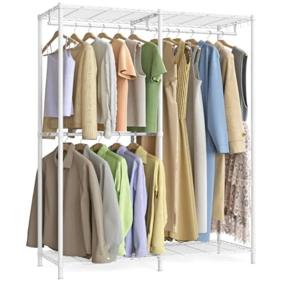 Clothes Rack, Freestanding Wardrobe Closet, Metal Clothing Racks, Heavy-Duty Garment Rack with Adjustable Shelves, Hanging Rods
Clothes Rack, Freestanding Wardrobe Closet, Metal Clothing Racks, Heavy-Duty Garment Rack with Adjustable Shelves, Hanging Rods