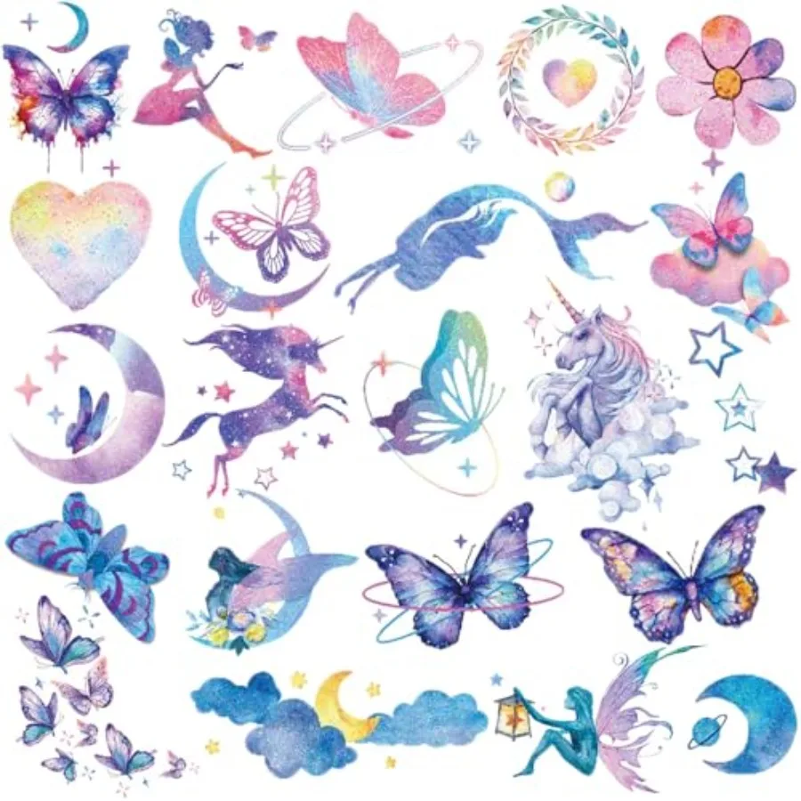 Glitter Tattoos for Girls Women, 12 Sheets Glitter Butterfly Moon Flowers Mermaid Temporary Tattoos for Girls Birthday Party Su
Glitter Tattoos for Girls Women, 12 Sheets Glitter Butterfly Moon Flowers Mermaid Temporary Tattoos for Girls Birthday Party Su