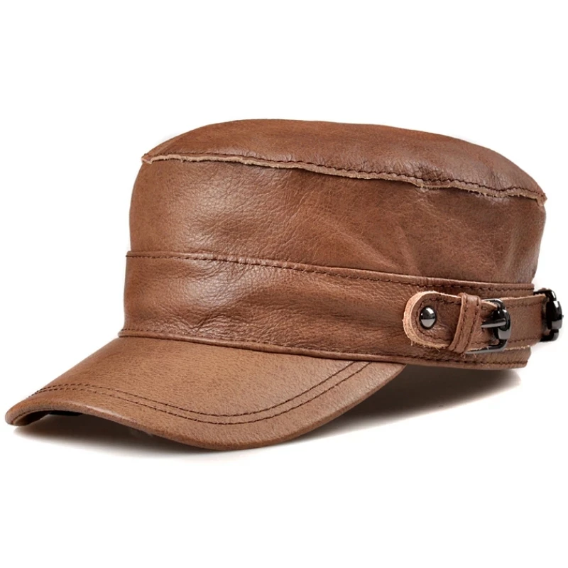 2024 Winter Men Genuine Leather Unisex European/American Streetwear Fitted Black/Brown Caps With Belt Outdoor
2024 Winter Men Genuine Leather Unisex European/American Streetwear Fitted Black/Brown Caps With Belt Outdoor