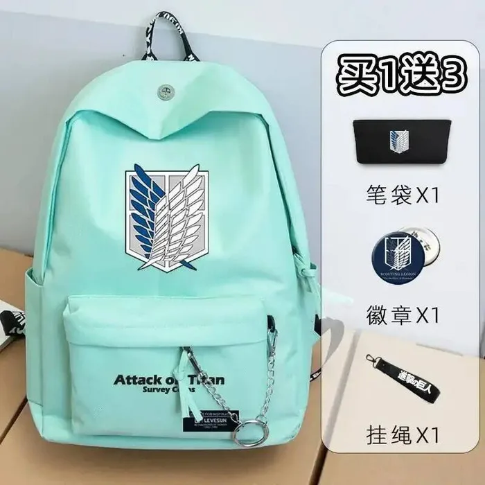 Отверстие для наушников Черный Зеленый Серый Розовый Атака Титанов Shingeki No Kyojin Школьные сумки Рюкзаки Аниме Ga 
Отверстие для наушников Черный Зеленый Серый Розовый Атака Титанов Shingeki No Kyojin Школьные сумки Рюкзаки Аниме Ga