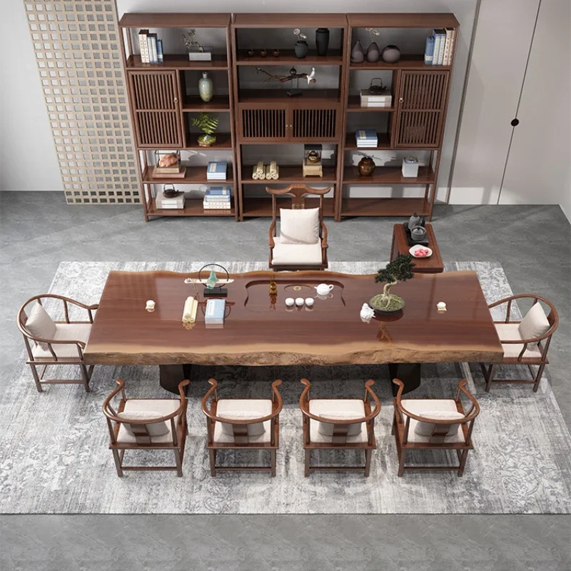Solid wood large board tea table and chair combination new Chinese tea table log zen kung fu living room home office
Solid wood large board tea table and chair combination new Chinese tea table log zen kung fu living room home office