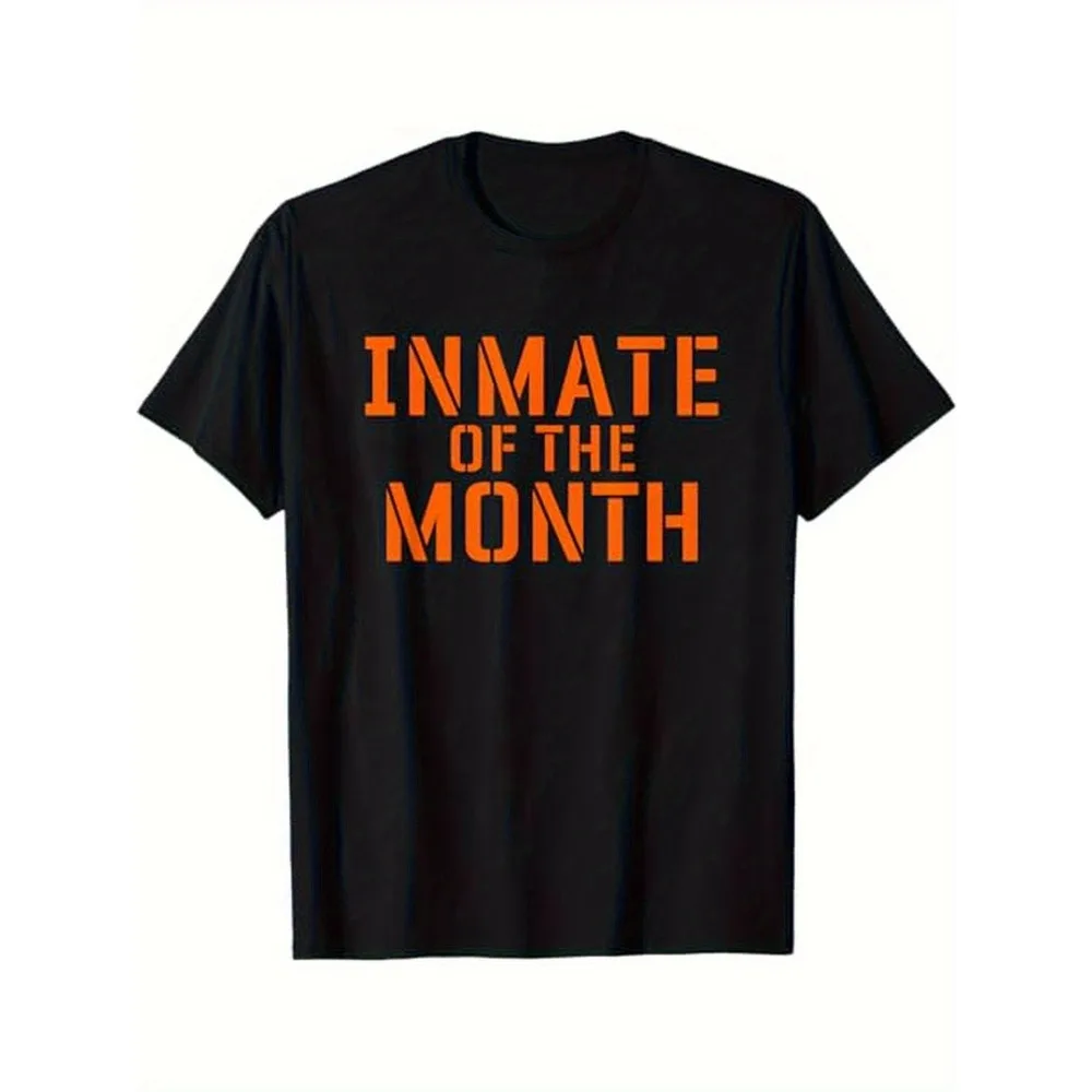Funny "Monthly Prisoner" Halloween T-shirt - Orange Lettering with a Humorous Prison Design, Lightweight 100%, Unisex Party Dress-up Shirt, Black for Parents, Sizes S-XXXL - Perfect for Prison-themed Events, Halloween Costumes, Casual Wear, Cl
Funny "Monthly Prisoner" Halloween T-shirt - Orange Lettering with a Humorous Prison Design, Lightweight 100%, Unisex Party Dress-up Shirt, Black for Parents, Sizes S-XXXL - Perfect for Prison-themed Events, Halloween Costumes, Casual Wear, Cl