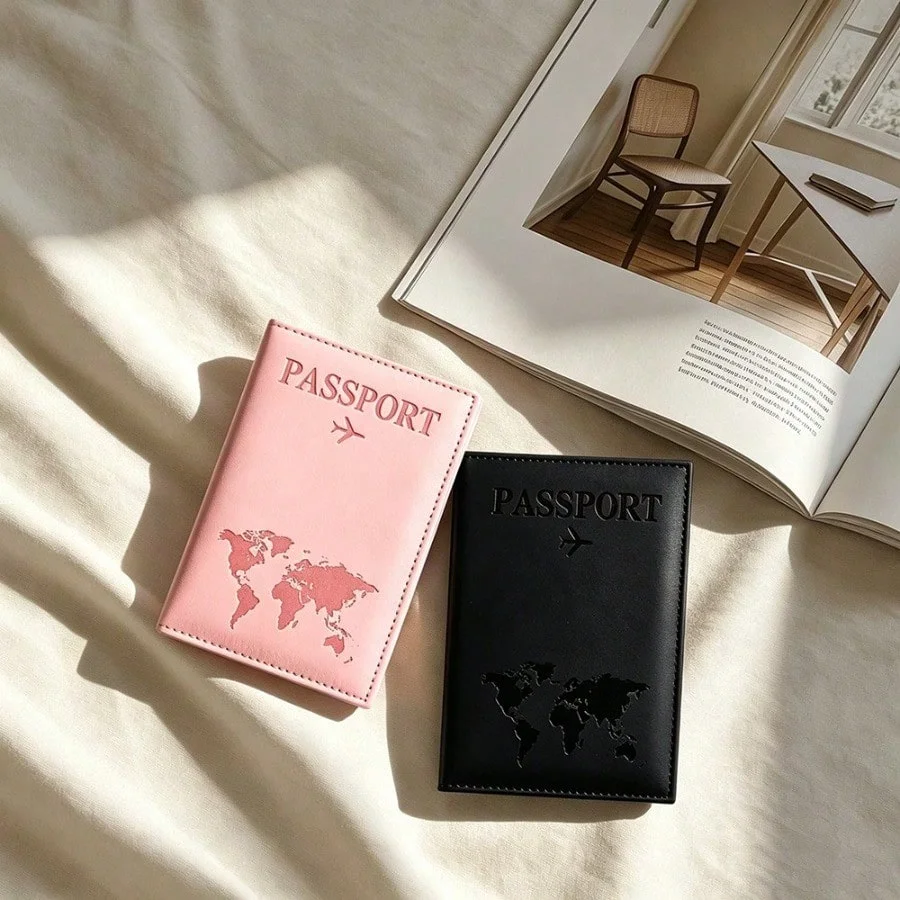 1pc Travel Passport Holder With World Map Pattern, Matte Finish Pu Leather Material Passport Cover Passport Case Passport Wallet Passport Bag
1pc Travel Passport Holder With World Map Pattern, Matte Finish Pu Leather Material Passport Cover Passport Case Passport Wallet Passport Bag