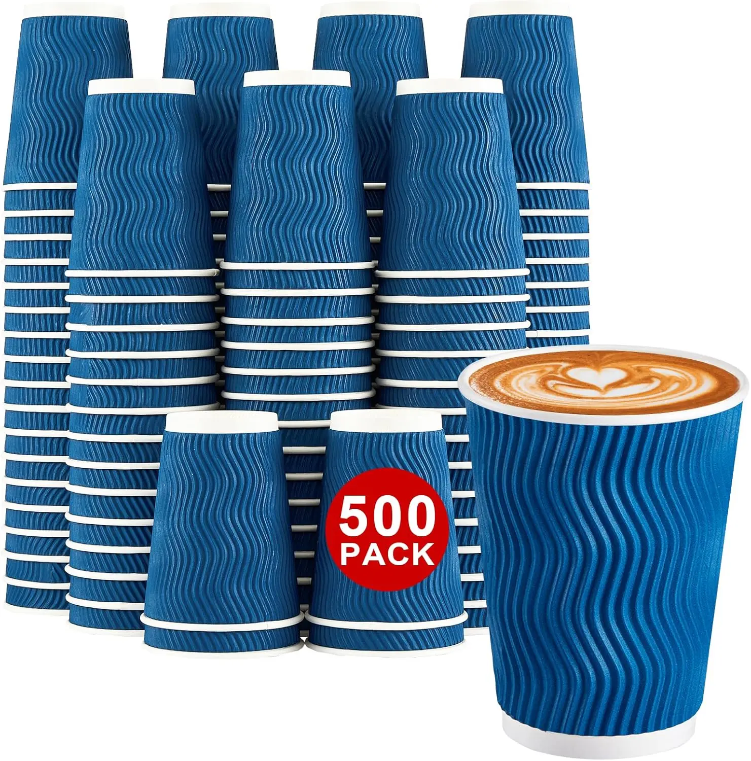 500-Count 12 oz Insulated Paper Coffee Cups Bulk, Disposable Corrugated Cups with Ripple Wall Design for Hot or Cold Drinks
500-Count 12 oz Insulated Paper Coffee Cups Bulk, Disposable Corrugated Cups with Ripple Wall Design for Hot or Cold Drinks