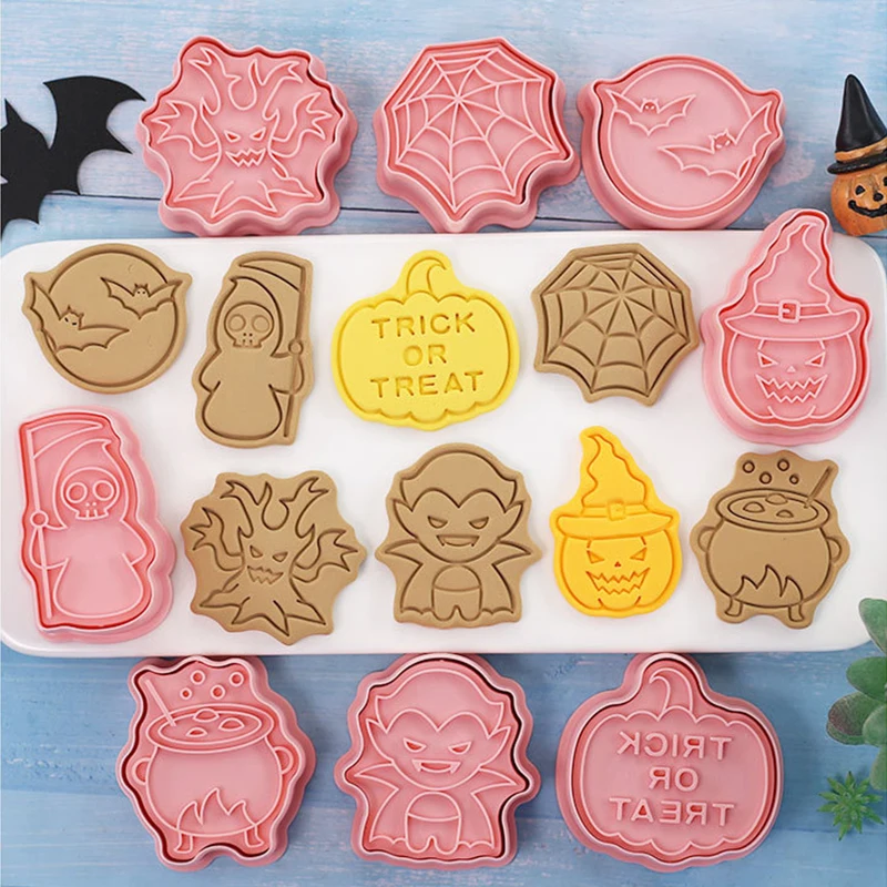 8pcs/set Halloween Cookie Cutters Pumpkin Ghost Witch Biscuit Mold Cookie Stamps Baking Mold DIY Kitchen Baking Tool
8pcs/set Halloween Cookie Cutters Pumpkin Ghost Witch Biscuit Mold Cookie Stamps Baking Mold DIY Kitchen Baking Tool