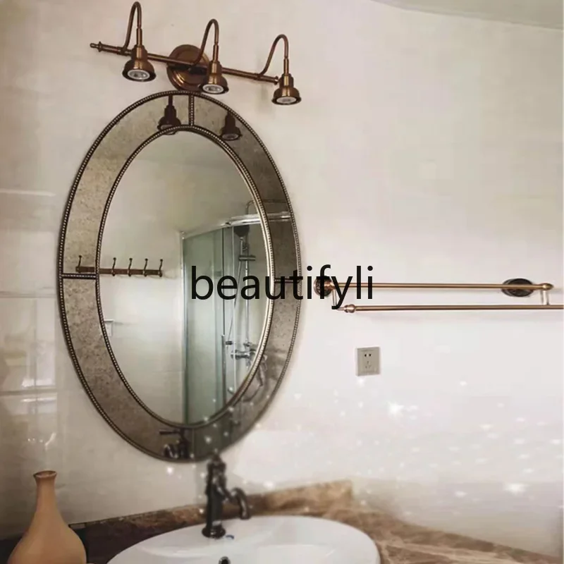 Bathroom wall-mounted mirror bedroom makeup mirror European retro oval waterproof bathroom mirror5556
Bathroom wall-mounted mirror bedroom makeup mirror European retro oval waterproof bathroom mirror5556