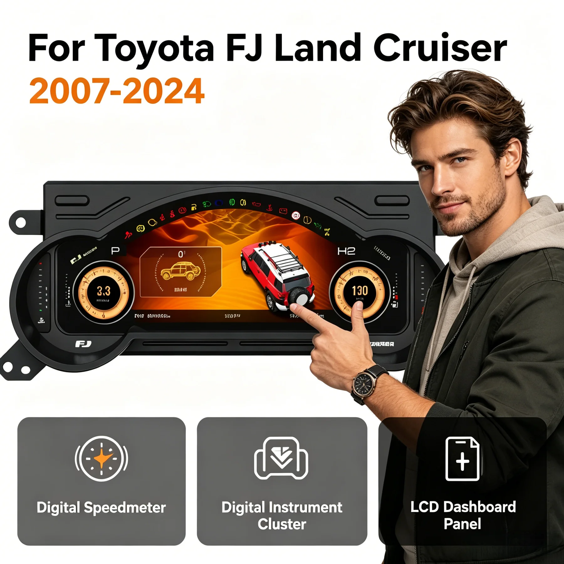 LCD Car Instrument Cluster For Toyota Land Cruiser 2007-2024 Dashboard Virtual Cockpit digital Cluster Auto Speed Meter Screen
LCD Car Instrument Cluster For Toyota Land Cruiser 2007-2024 Dashboard Virtual Cockpit digital Cluster Auto Speed Meter Screen