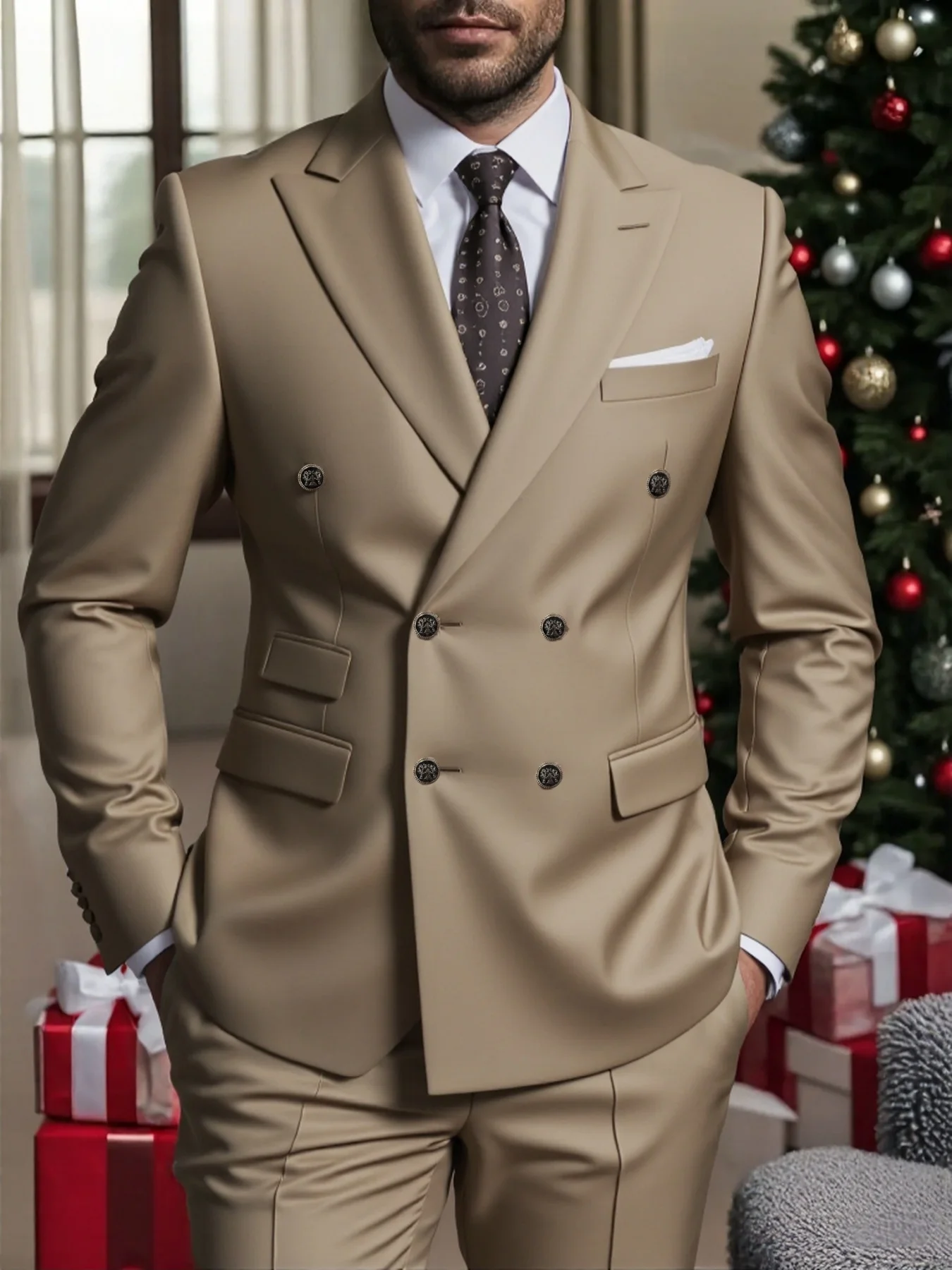 Men's 2-Piece Smart Suit Set Double Breasted Peak Lapel Solid Elegant Office Party Wedding
Men's 2-Piece Smart Suit Set Double Breasted Peak Lapel Solid Elegant Office Party Wedding