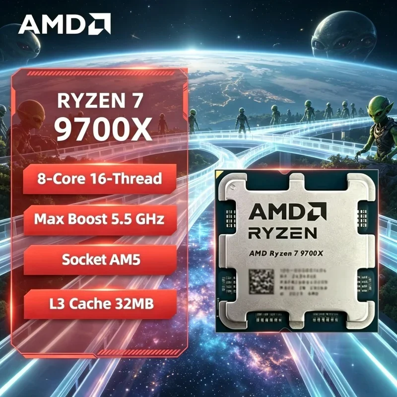 Zen5 High-frequency AMD R7 9700X Unlocked Desktop Processor 5.5GHz Boost 8C16T AM5 65W Mainboard Fit B850 X870
Zen5 High-frequency AMD R7 9700X Unlocked Desktop Processor 5.5GHz Boost 8C16T AM5 65W Mainboard Fit B850 X870