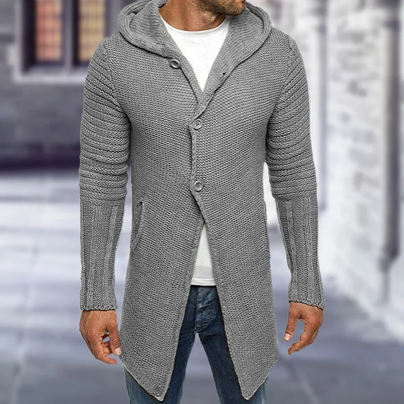 Men's Clothing Autumn and Winter Hooded Knitted Cardigan Long-sleeved Medium and Long Sweater Jacket for Men
Men's Clothing Autumn and Winter Hooded Knitted Cardigan Long-sleeved Medium and Long Sweater Jacket for Men