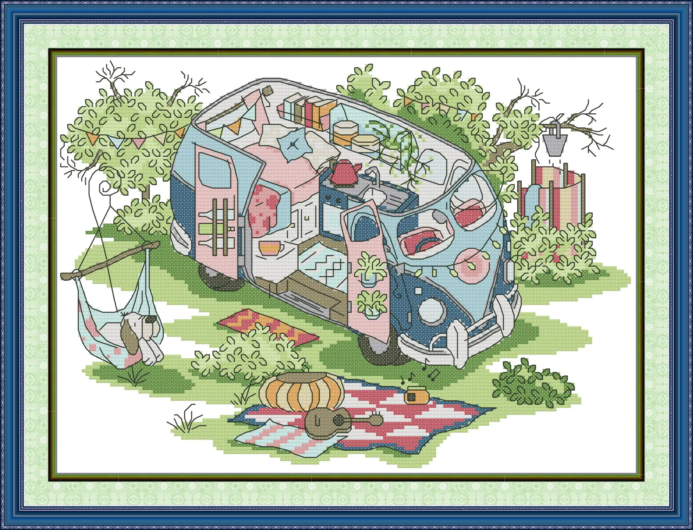 Maydear Cross Stitch Kit, 11CT/14CT/16CT/9CT Aida Fabric,DMC Threads Sewing Pattern Embroidery Set-Caravan picnic
Maydear Cross Stitch Kit, 11CT/14CT/16CT/9CT Aida Fabric,DMC Threads Sewing Pattern Embroidery Set-Caravan picnic