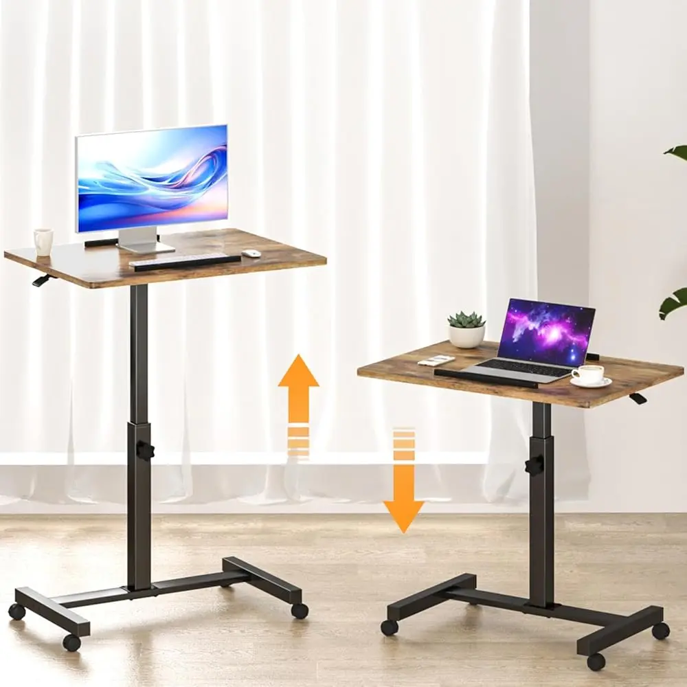 Pneumatic Mobile Standing Desk, Adjustable Height Rolling Desk With Wheels, Laptop Desk For Couch, Portable Sit Stand Desk For
Pneumatic Mobile Standing Desk, Adjustable Height Rolling Desk With Wheels, Laptop Desk For Couch, Portable Sit Stand Desk For