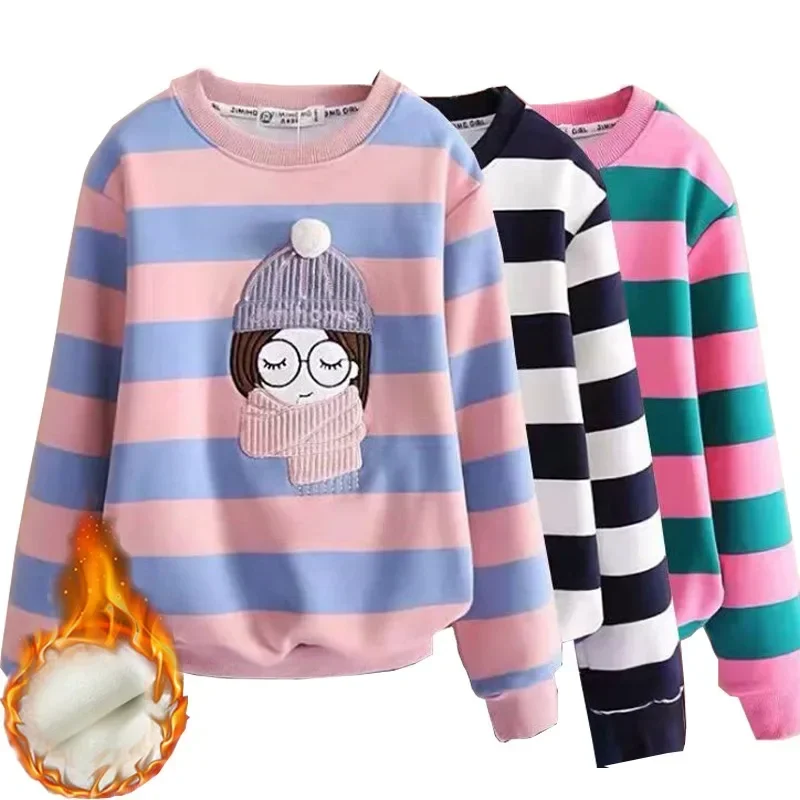 Girl Outerwear Sweatshirt for Girls Winter Fleece Thicken Kids Pullover Tops Casual Stripe Teenager Children's Clothing School
Girl Outerwear Sweatshirt for Girls Winter Fleece Thicken Kids Pullover Tops Casual Stripe Teenager Children's Clothing School