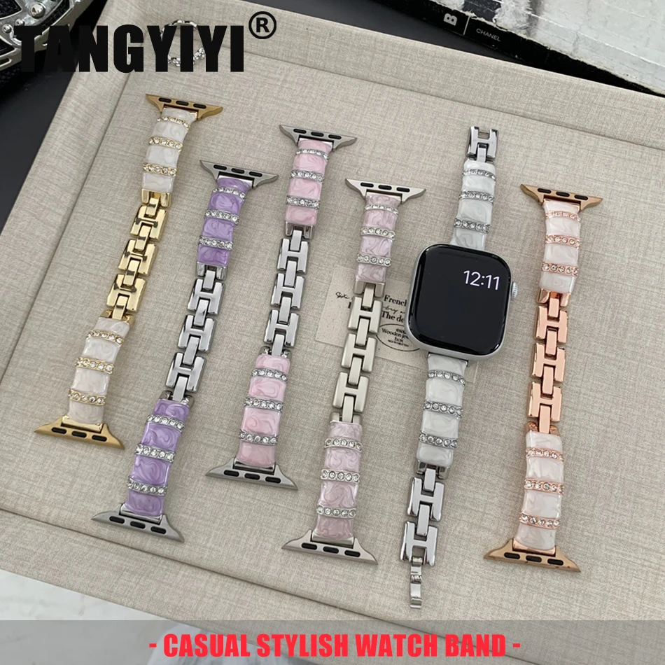 Color Epoxy Diamond Bracelet Strap For Apple Watch Series S11/10/9/8/7/6/5/SE/Ultra Metal Band iWatch 49/46/45/44/42/41/40/38mm
Color Epoxy Diamond Bracelet Strap For Apple Watch Series S11/10/9/8/7/6/5/SE/Ultra Metal Band iWatch 49/46/45/44/42/41/40/38mm