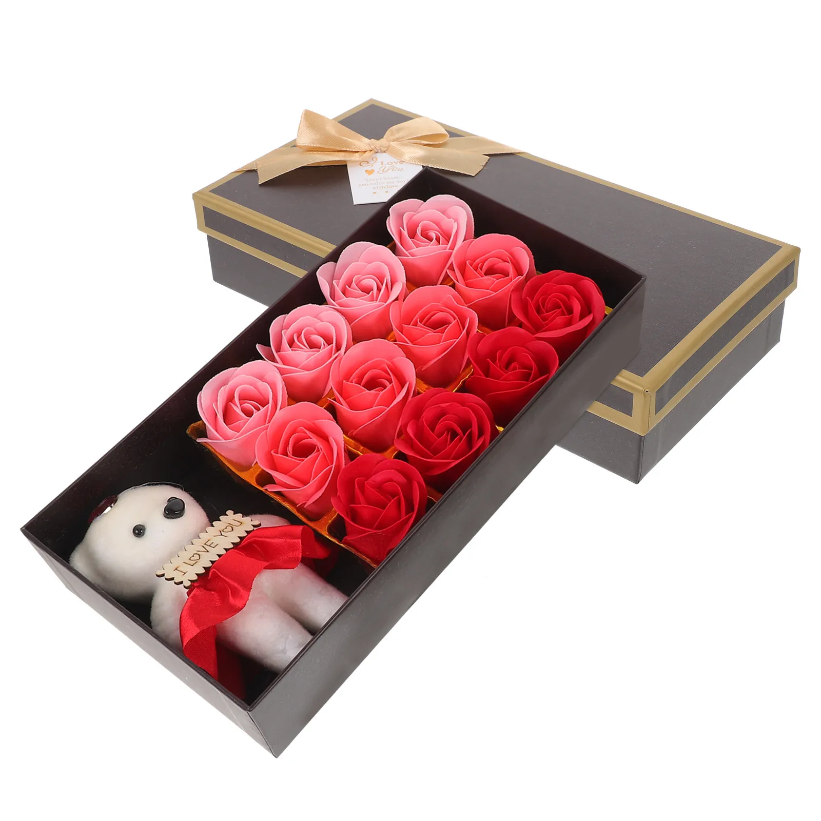 Gradient Red Rose Flower Bath Soap Gift Box Bear Decor For Valentine Mother Christmas Birthday Wedding Lover Soaps Set
Gradient Red Rose Flower Bath Soap Gift Box Bear Decor For Valentine Mother Christmas Birthday Wedding Lover Soaps Set
