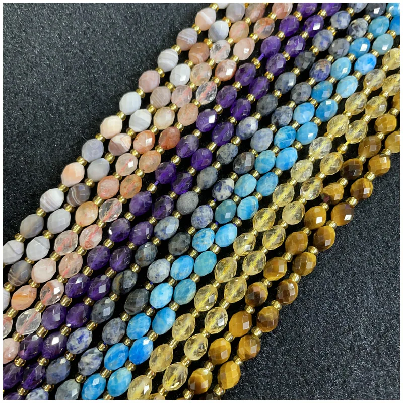 Wholesale 6X8MM Natural Stone Amethyst Fluorite Crystal Faced Bucket Beads DIY Men's and Women's Bracelet Necklace Lucky Jewelry
Wholesale 6X8MM Natural Stone Amethyst Fluorite Crystal Faced Bucket Beads DIY Men's and Women's Bracelet Necklace Lucky Jewelry
