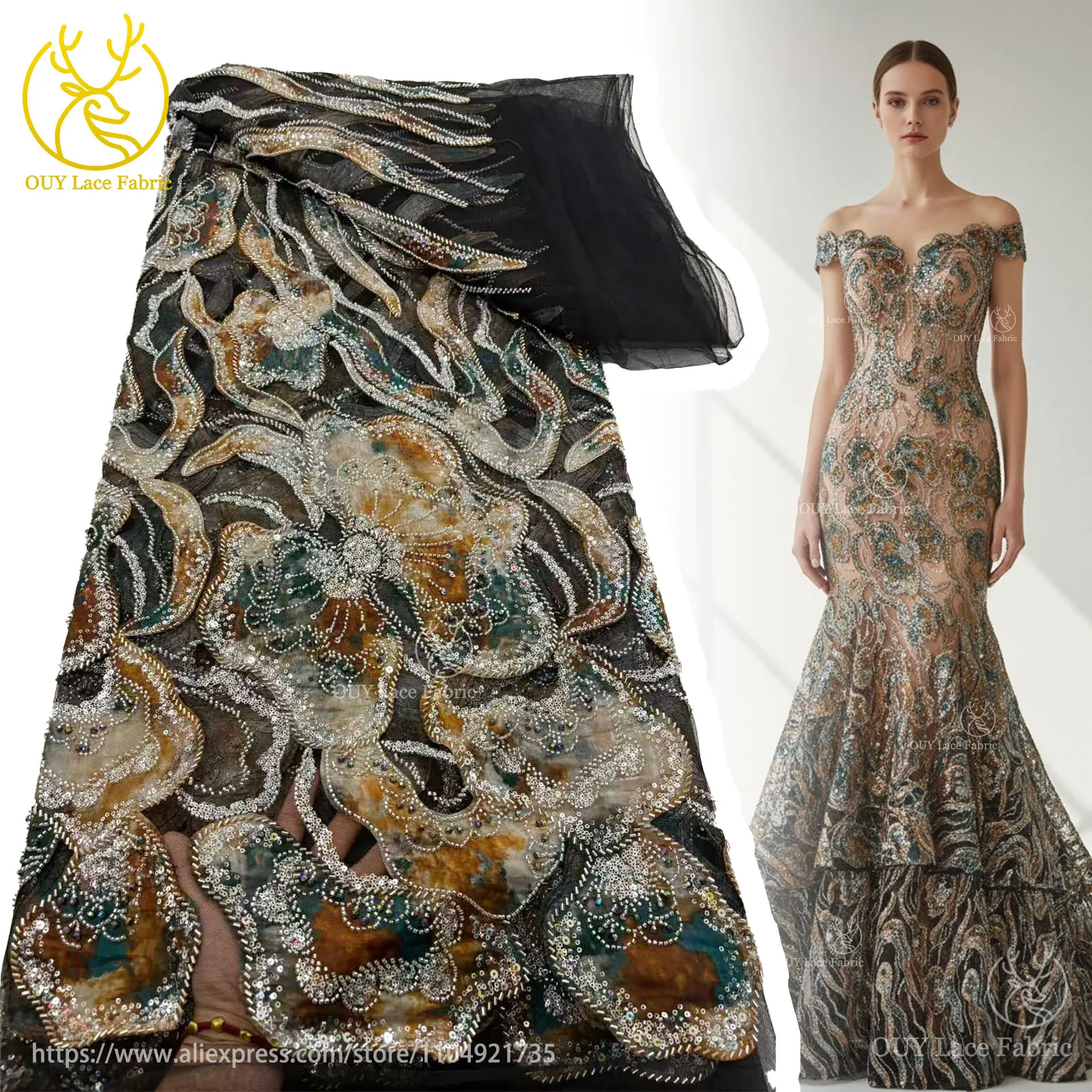 2025 Newest African Beaded Lace Fabric French Nigerian Lace Embroidery Sequins Tulle Lace Fabric For Ladies Party Dresses Sewing 
2025 Newest African Beaded Lace Fabric French Nigerian Lace Embroidery Sequins Tulle Lace Fabric For Ladies Party Dresses Sewing