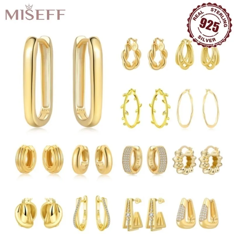 MISEFF стерлингового серебра 925 пробы, 5 стилей, серьги-кольца золотого цвета, простые круглые серьги неправильной формы с цирконием, женские ювелирные изделия, подарок на день рождения
MISEFF стерлингового серебра 925 пробы, 5 стилей, серьги-кольца золотого цвета, простые круглые серьги неправильной формы с цирконием, женские ювелирные изделия, подарок на день рождения