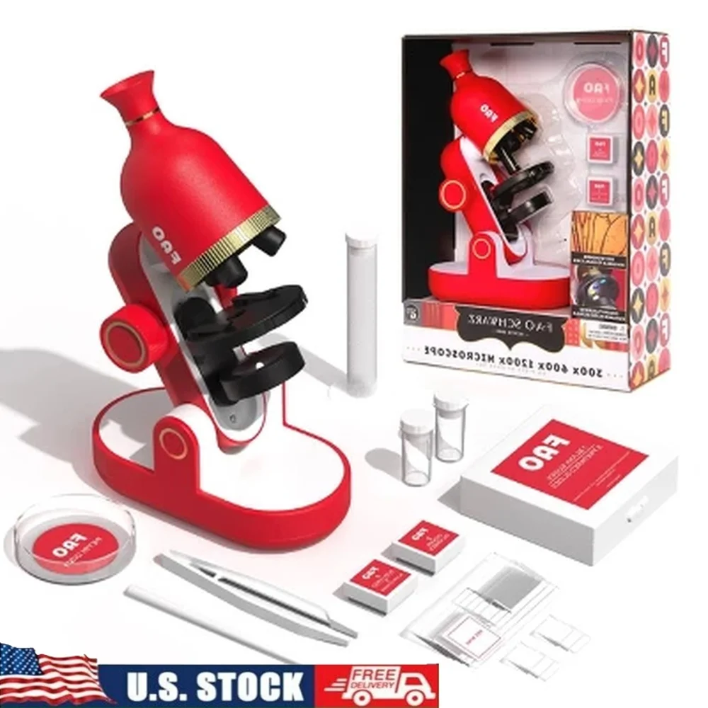 Kids Microscope Science Set 40pcs with 300x 600x 1200x Magnification Built-in Light Color Filters Educational Gift Young
Kids Microscope Science Set 40pcs with 300x 600x 1200x Magnification Built-in Light Color Filters Educational Gift Young