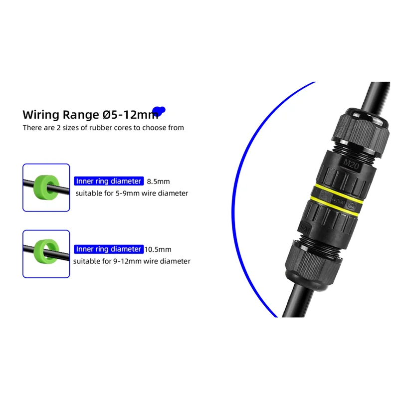 5Pc IP68 Waterproof 2 Way 3-Core Junction Box Electrical Cable Connector Accessories M20 Wire Range(5-12Mm),For Outdoor Repair-A
5Pc IP68 Waterproof 2 Way 3-Core Junction Box Electrical Cable Connector Accessories M20 Wire Range(5-12Mm),For Outdoor Repair-A