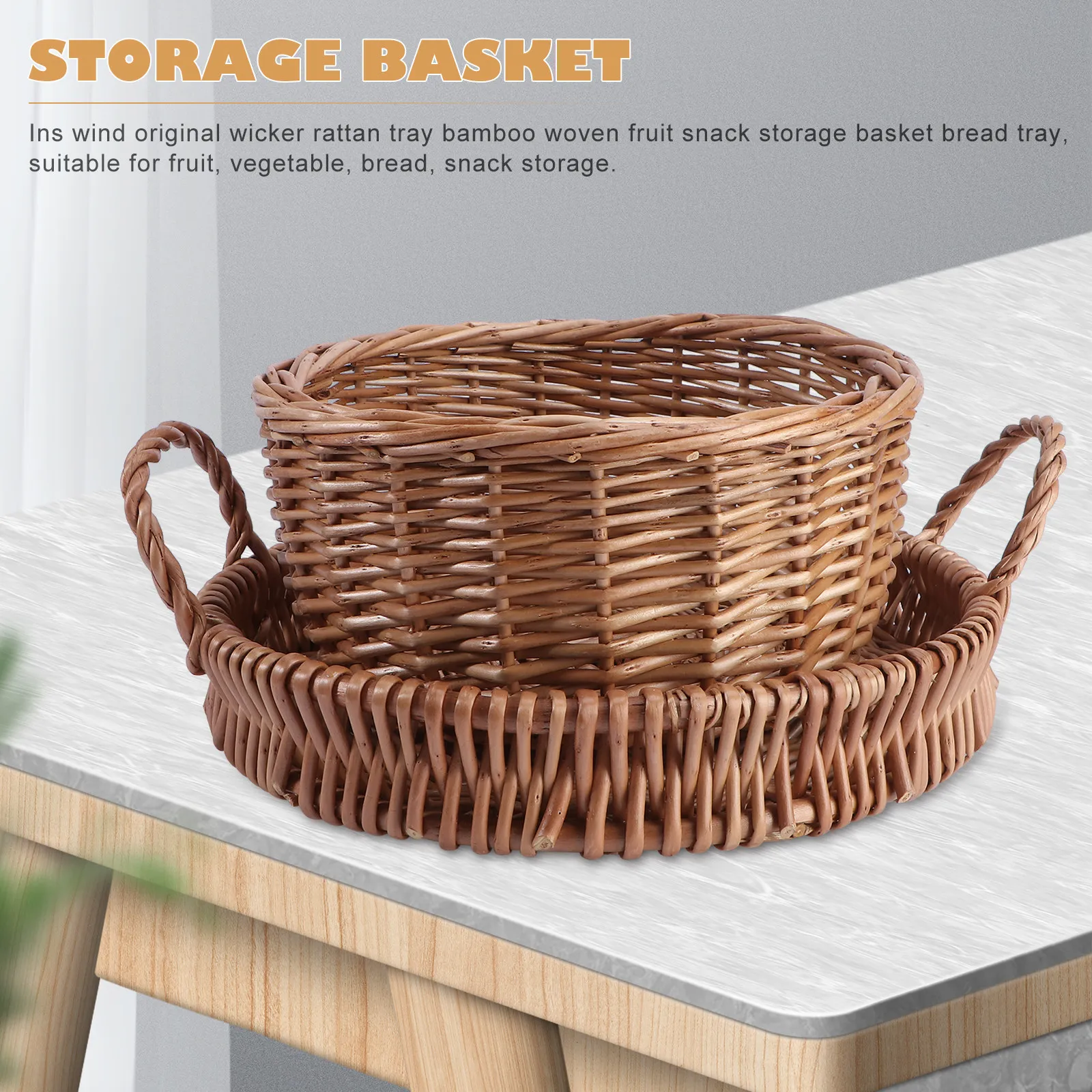 1Pcs Multifunction Woven Plate Lidded Fruit Plate Snack Holder Food Storage Container Home Decorative Pantry Organizer Brown
1Pcs Multifunction Woven Plate Lidded Fruit Plate Snack Holder Food Storage Container Home Decorative Pantry Organizer Brown