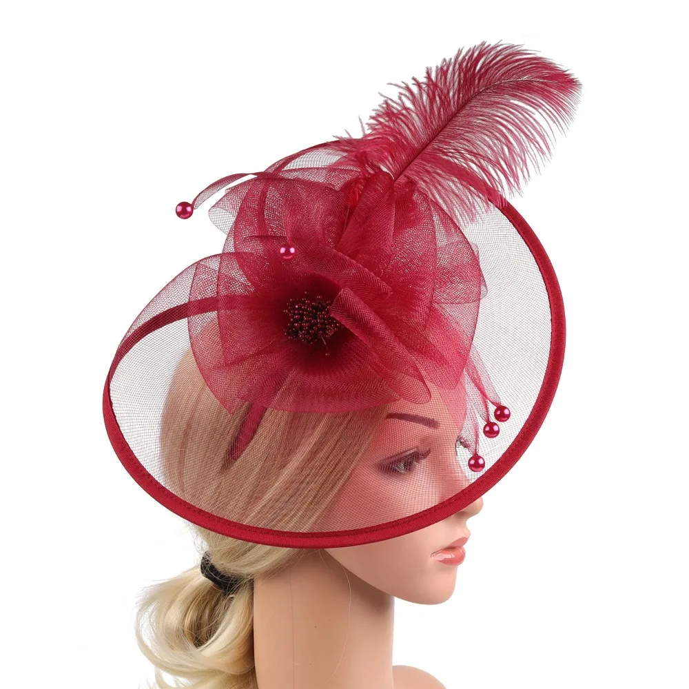 Fashion Exquisite Mesh Feather Headband Pearl Sweet Vintage Fascinator Hat Elegant Hair Band Bride Headdress Stage Performance
Fashion Exquisite Mesh Feather Headband Pearl Sweet Vintage Fascinator Hat Elegant Hair Band Bride Headdress Stage Performance