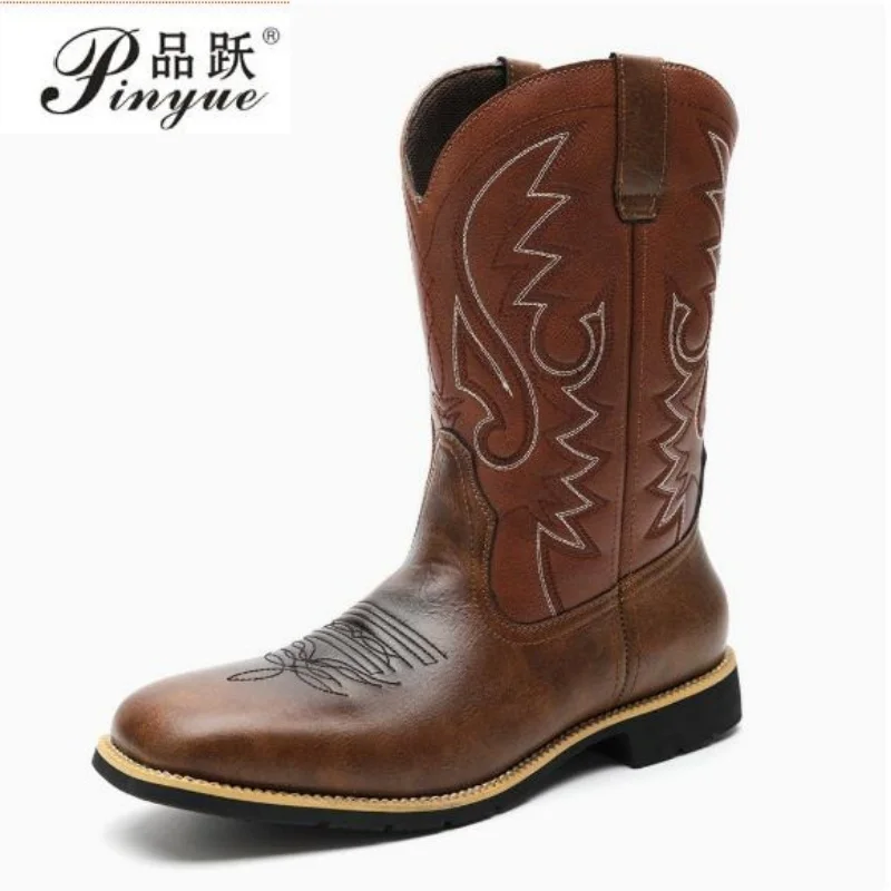 Mid-calf Western Boots Men Black Brown Cowboy Boots Handmade Leather Shoes New Punk Man Riding Boots 38-48
Mid-calf Western Boots Men Black Brown Cowboy Boots Handmade Leather Shoes New Punk Man Riding Boots 38-48