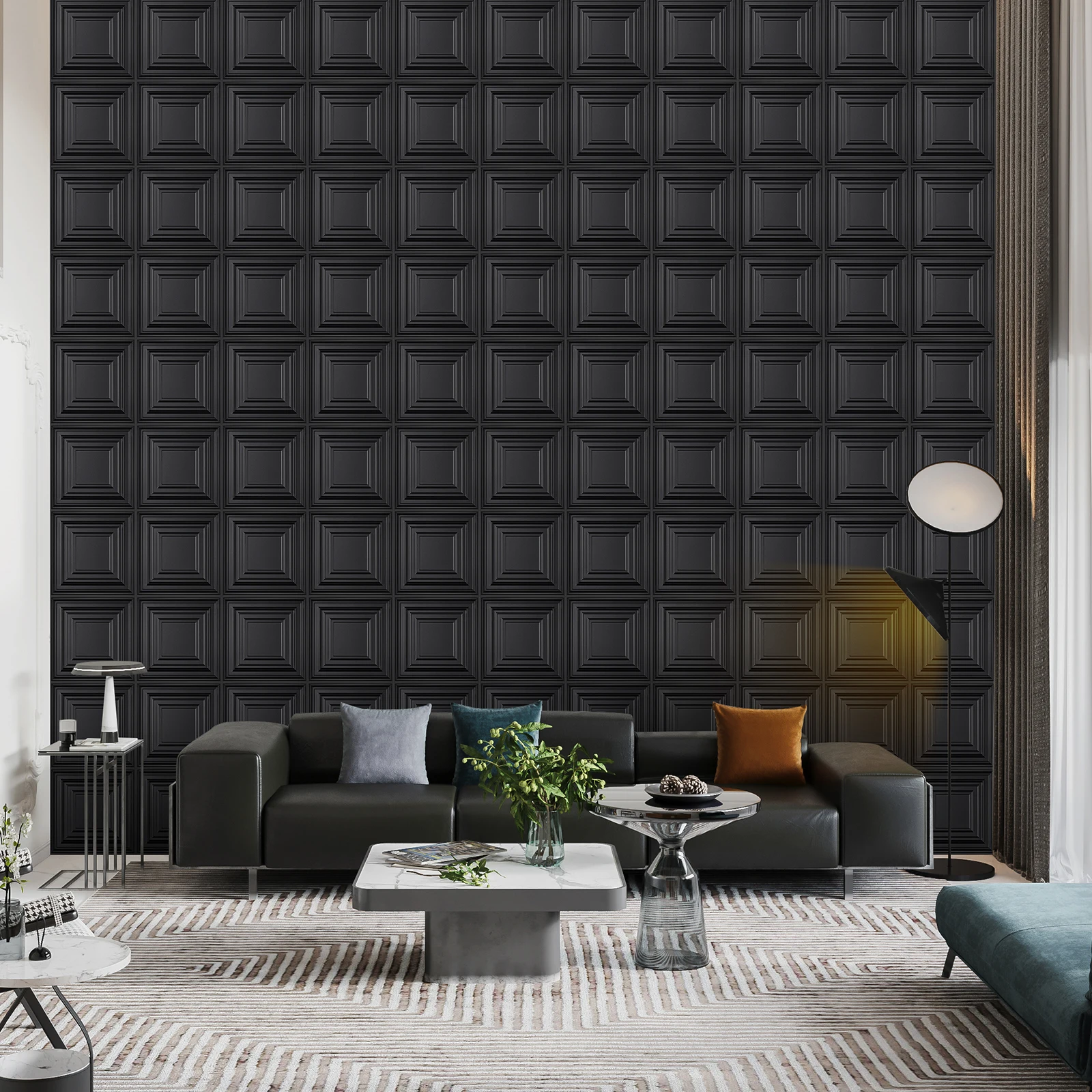 3D Wall Panel, PVC Textured Wall Panels for Interior Wall Décor, Pack of 12/20/30 Tiles 30X30cm Black
3D Wall Panel, PVC Textured Wall Panels for Interior Wall Décor, Pack of 12/20/30 Tiles 30X30cm Black