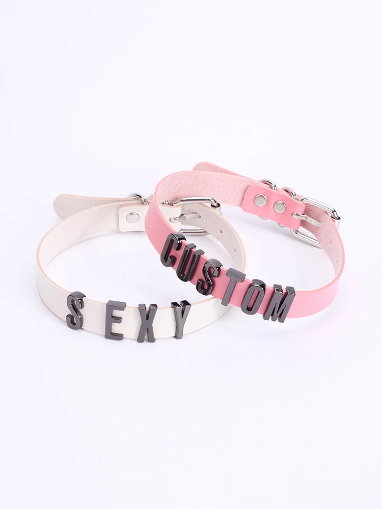 Vintage Fashion Sexy Leather Gothic Collar Necklace Gothic Harajuku Women Gift Custom Black Letters Punk Choker Necklace
Vintage Fashion Sexy Leather Gothic Collar Necklace Gothic Harajuku Women Gift Custom Black Letters Punk Choker Necklace