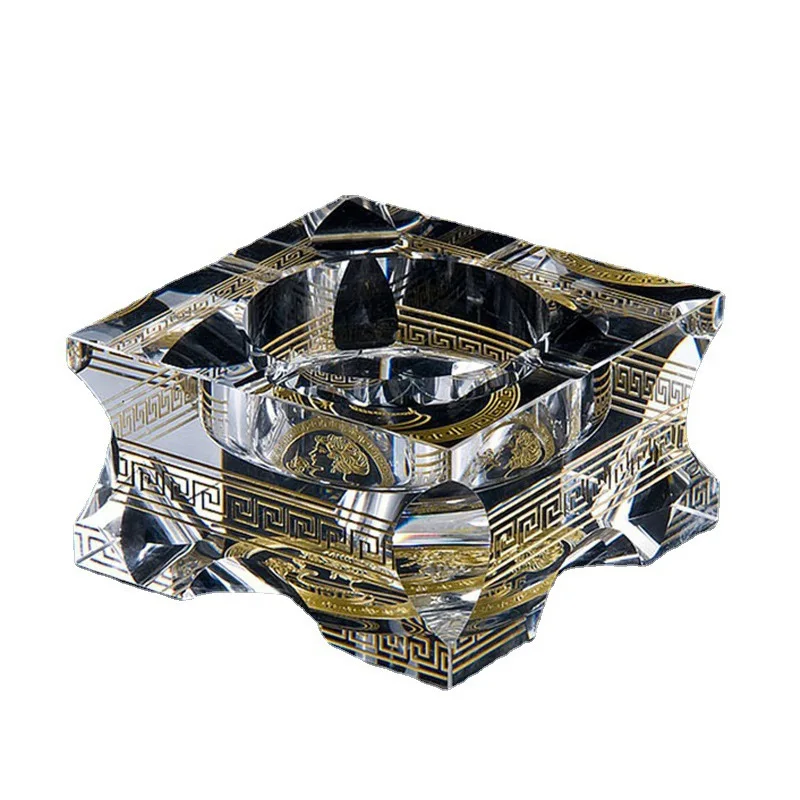 K9 crystal handmade gold-plated square size ashtray
K9 crystal handmade gold-plated square size ashtray