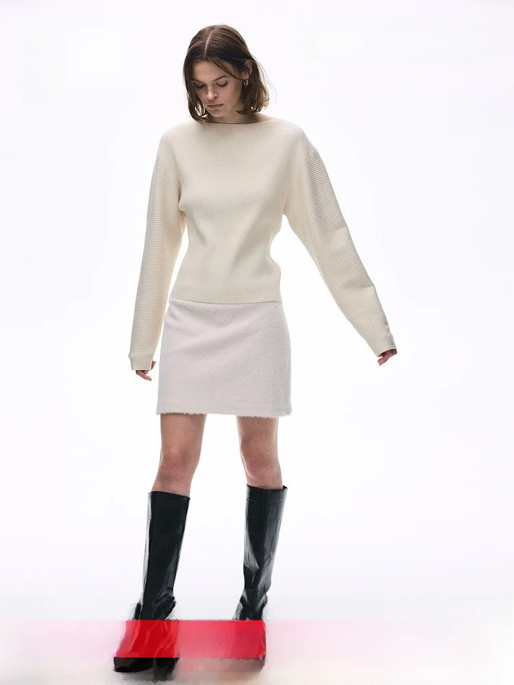 HM Women's Knitted Sweater Casual Style Slim Fit One-Shoulder Polyester Viscose Blend Knitwear Row Series Ribbed Elegant
HM Women's Knitted Sweater Casual Style Slim Fit One-Shoulder Polyester Viscose Blend Knitwear Row Series Ribbed Elegant