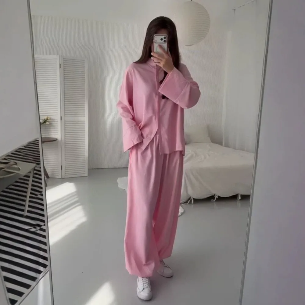 Lazy Loungewear Sets for Women 2 Piece Matching Set Long Sleeve Cardigan Wide Leg Pants Jumpsuit Spring Summer
Lazy Loungewear Sets for Women 2 Piece Matching Set Long Sleeve Cardigan Wide Leg Pants Jumpsuit Spring Summer