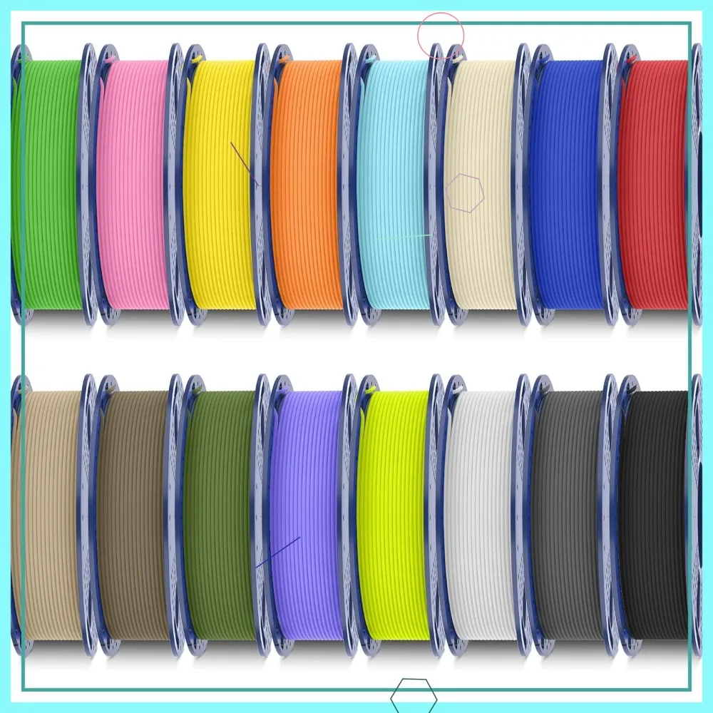 16 Color PLA Matte Bundle 1.75mm, Mini Spools, Individually Vacuum Packed
16 Color PLA Matte Bundle 1.75mm, Mini Spools, Individually Vacuum Packed
