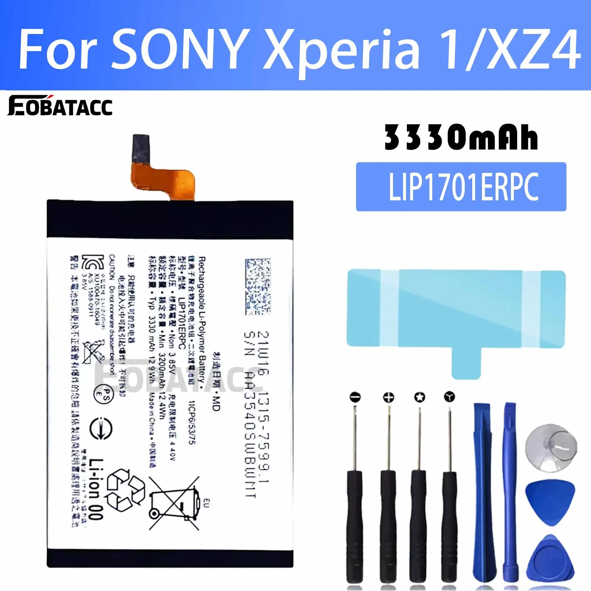 100% New Original Battery LIP1701ERPC For Sony Xperia 1/XZ4 Battery + Free Tools
100% New Original Battery LIP1701ERPC For Sony Xperia 1/XZ4 Battery + Free Tools
