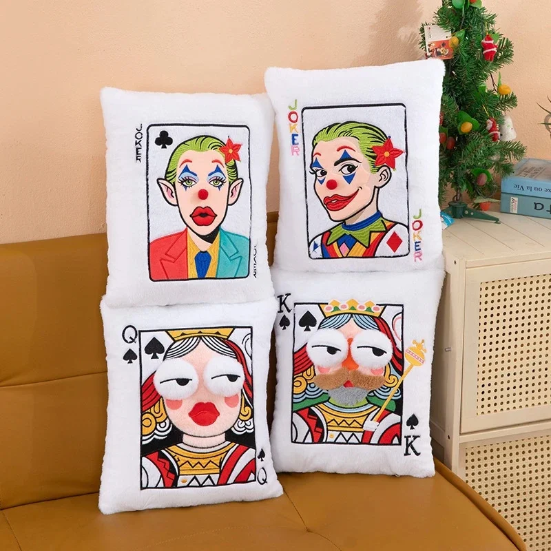 Playing Card Jokers Fuzzy Pillow Embroidered Cushion Soft Plush Throw Pillow Funny Creative Home Living Room Sofa Bedroom Decor
Playing Card Jokers Fuzzy Pillow Embroidered Cushion Soft Plush Throw Pillow Funny Creative Home Living Room Sofa Bedroom Decor