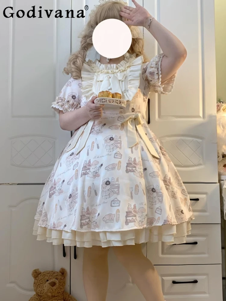 Elegant Large Size L-3XL Lolita Princess Slim Big Bow Bubble Sleeve Lace Ruffles Short Sleeve Sweet Temperament Plus Size Dress
Elegant Large Size L-3XL Lolita Princess Slim Big Bow Bubble Sleeve Lace Ruffles Short Sleeve Sweet Temperament Plus Size Dress