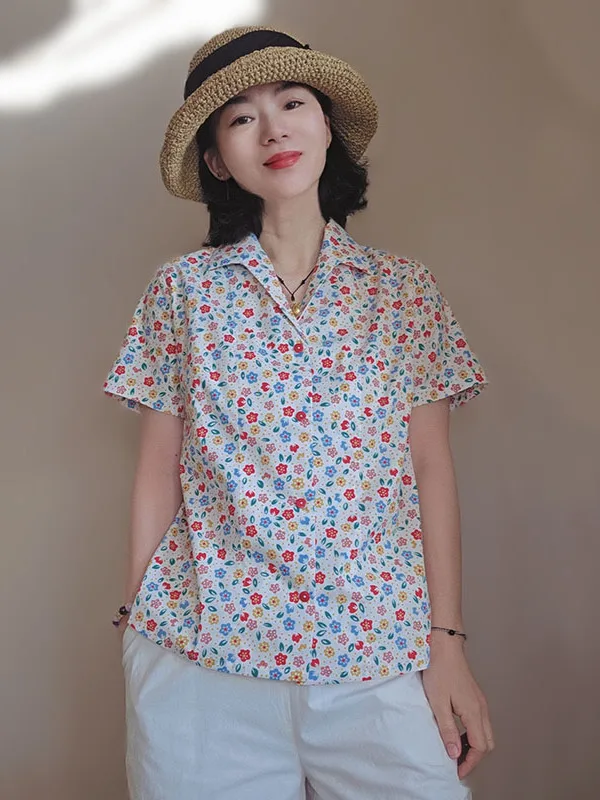 Summer New Retro Artistic Hong Kong Sle Pure Cotton Printed Tailored irt Women's Top Peach Brand Loose Fit ort Sve
Summer New Retro Artistic Hong Kong Sle Pure Cotton Printed Tailored irt Women's Top Peach Brand Loose Fit ort Sve