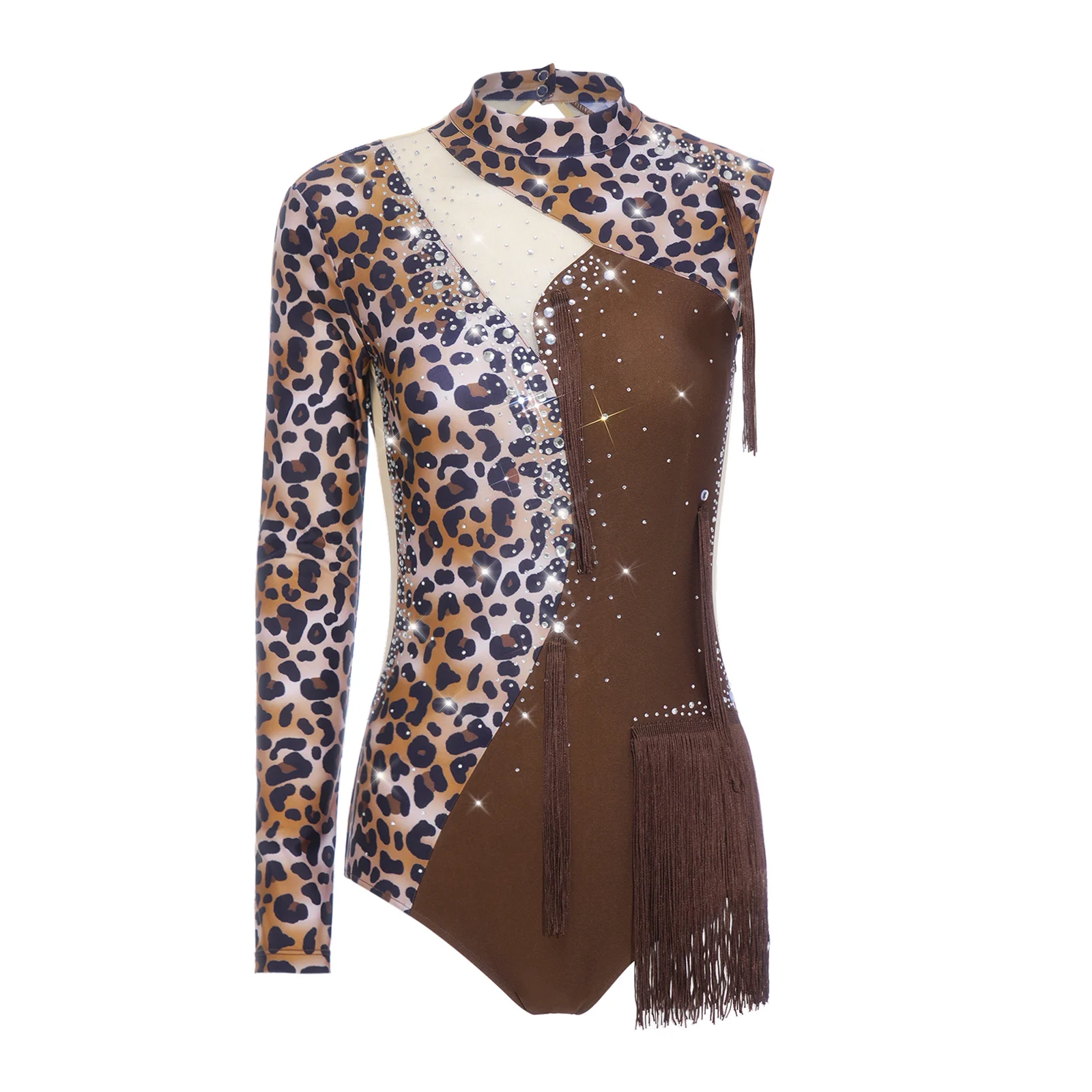 Women Gymnastics Skating Ballet Latin Dance Cha-cha Samba Leotard Single Sleeve Shiny Rhinestones Tassel Mesh Print Bodysuit
Women Gymnastics Skating Ballet Latin Dance Cha-cha Samba Leotard Single Sleeve Shiny Rhinestones Tassel Mesh Print Bodysuit