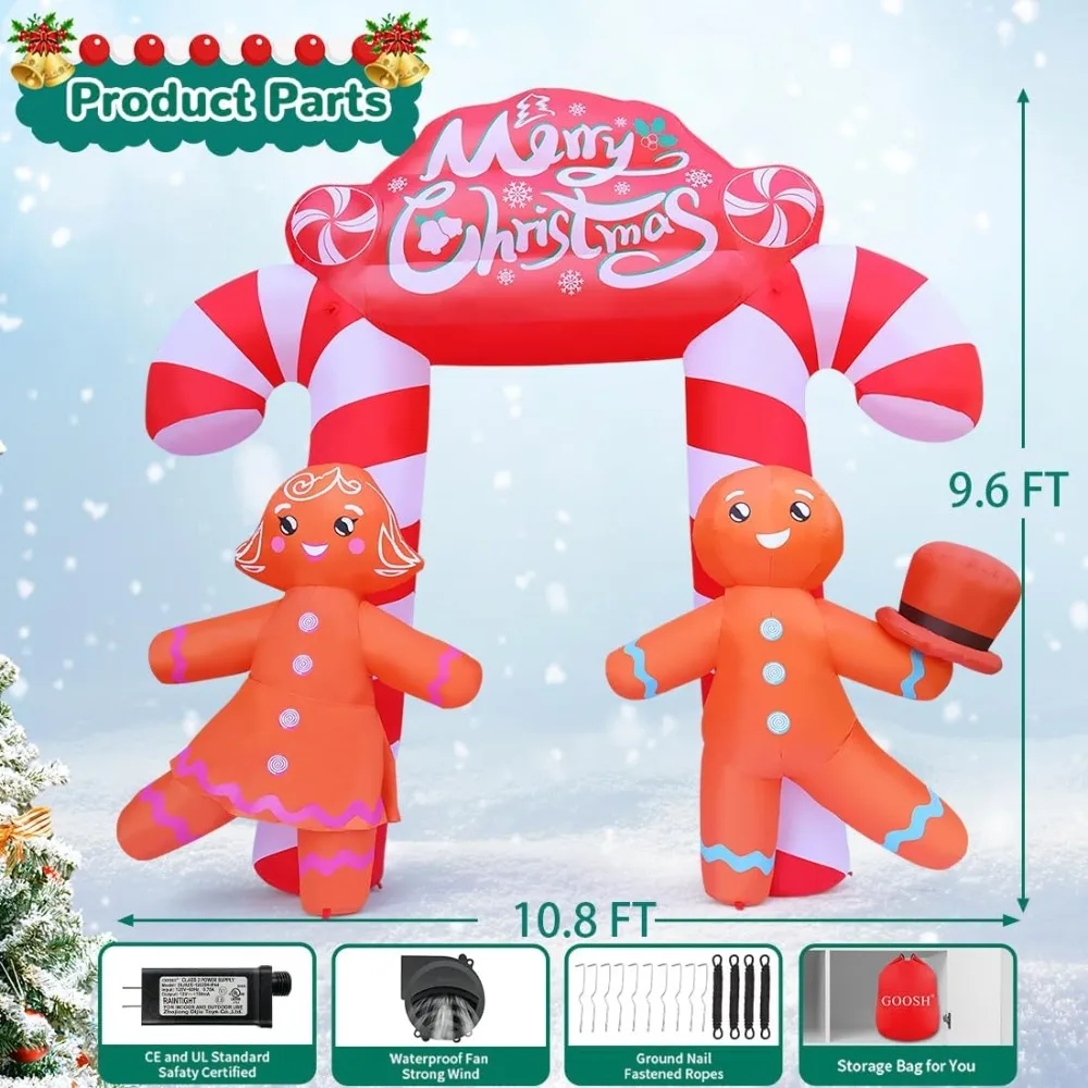 US Shipping Hot New 9.6 FT Christmas Inflatables Archway with Gingerbread Couple Candy Cane Arch LED Decor for Garden Lawn
US Shipping Hot New 9.6 FT Christmas Inflatables Archway with Gingerbread Couple Candy Cane Arch LED Decor for Garden Lawn