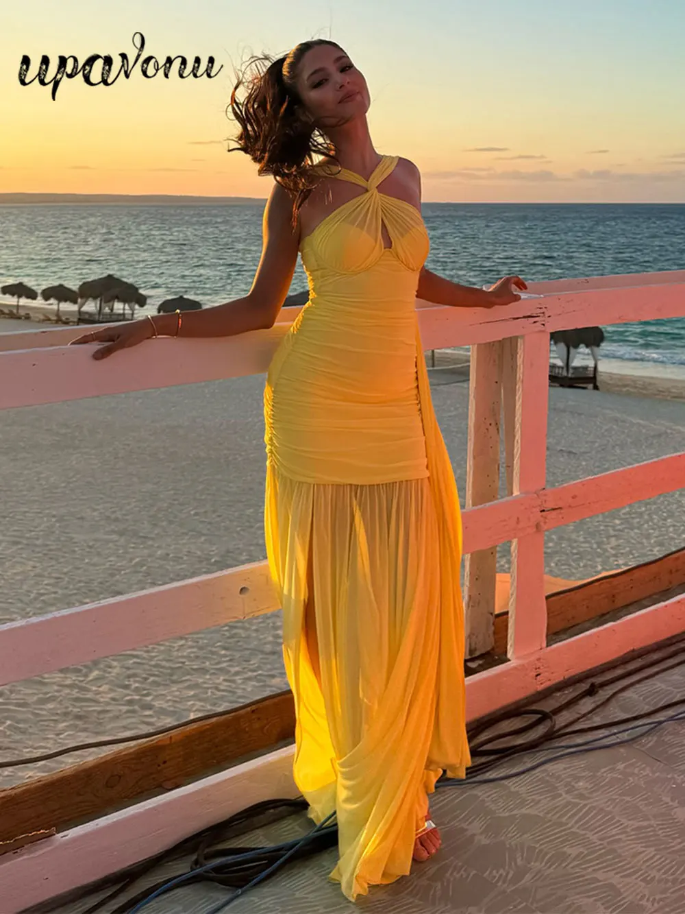 2024 Sexy Women'S Chiffon Dress With Neck Tie And Sleeveless Bodycon Draped Pleated Backless Long Dress Cocktail Party Vestidos
2024 Sexy Women'S Chiffon Dress With Neck Tie And Sleeveless Bodycon Draped Pleated Backless Long Dress Cocktail Party Vestidos