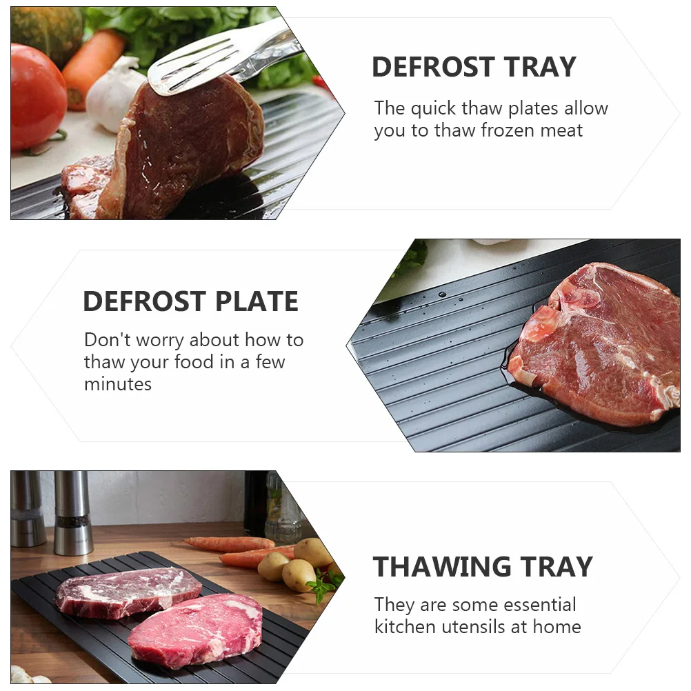 2Pcs Rapid Defrosting Meat Thaw Plate Quick Kitchen Tool Food Tray Aluminum Alloy Home Supply Cooking Utensil
2Pcs Rapid Defrosting Meat Thaw Plate Quick Kitchen Tool Food Tray Aluminum Alloy Home Supply Cooking Utensil